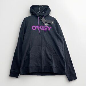 Y2K Oakley Teddy Full Zip Hoodie Men’s Sz M Blackout Ultra Purple Sweatshirt